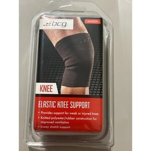 BCG Elastic Knee Support Sleeve Medium Black SLBCFE3631 Ventilated Compression